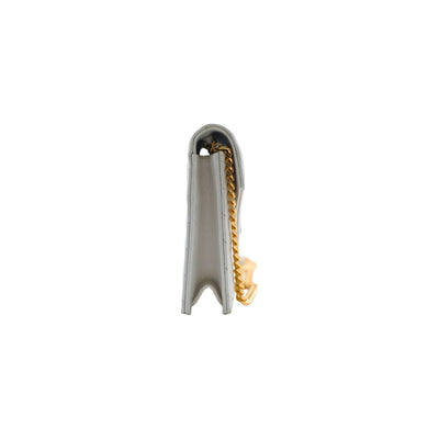 Grain De Poudre Matelasse Chevron Cassandre Envelope Chain Wallet in Creme