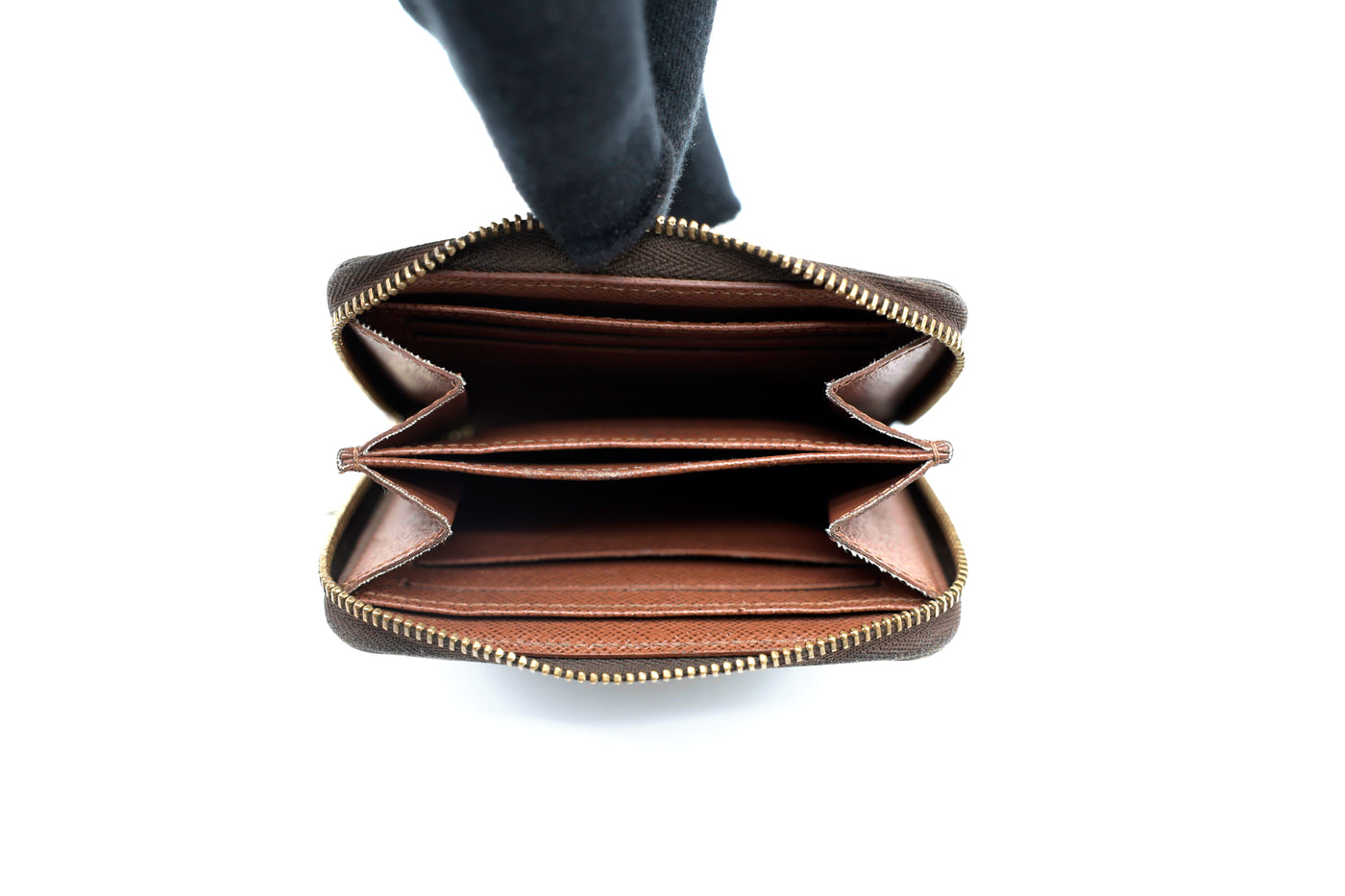 Louis Vuitton Monogram Zippy Leather Wallet in Dark Brown