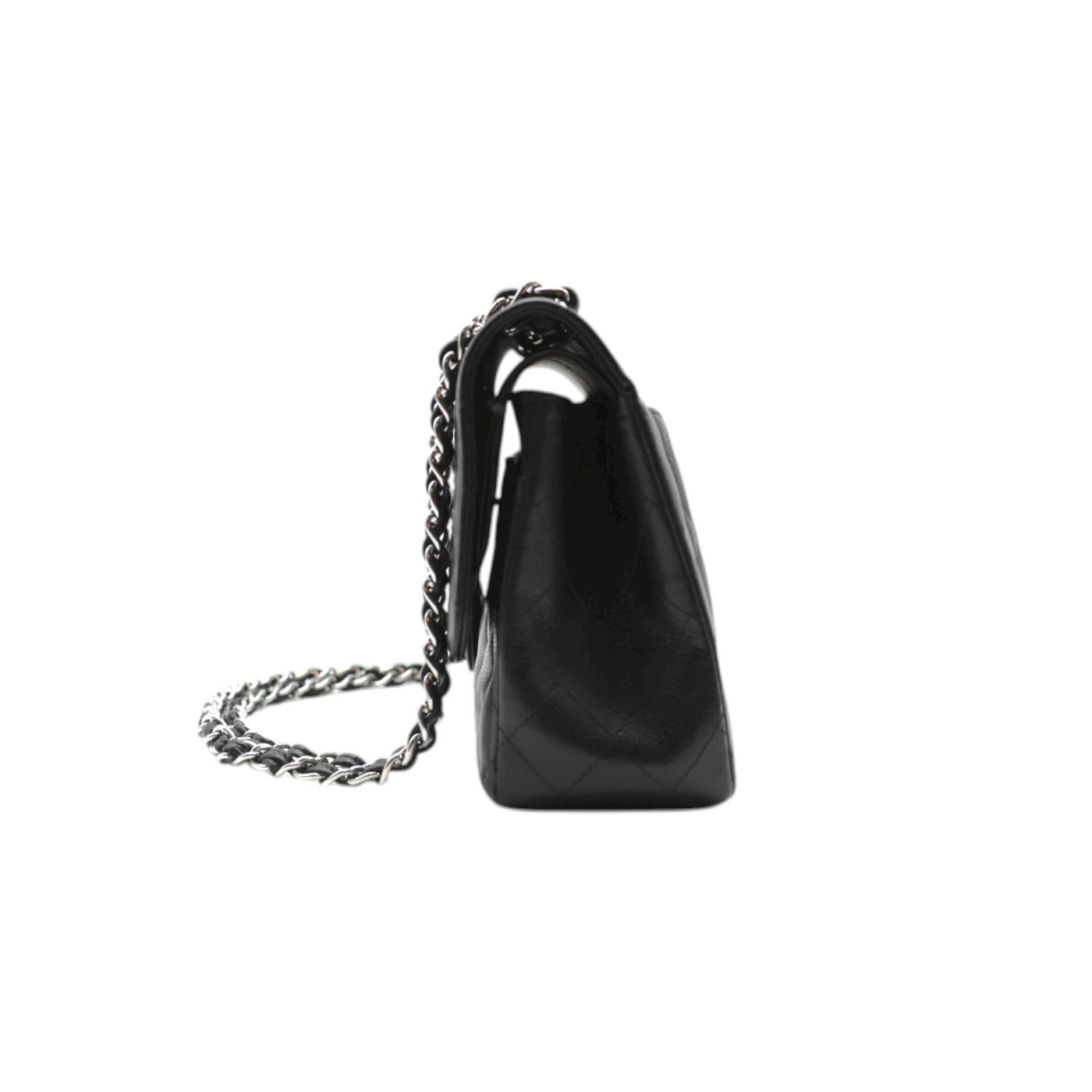 CHANEL Double Flap Caviar Leather Jumbo Shoulder Bag In Black