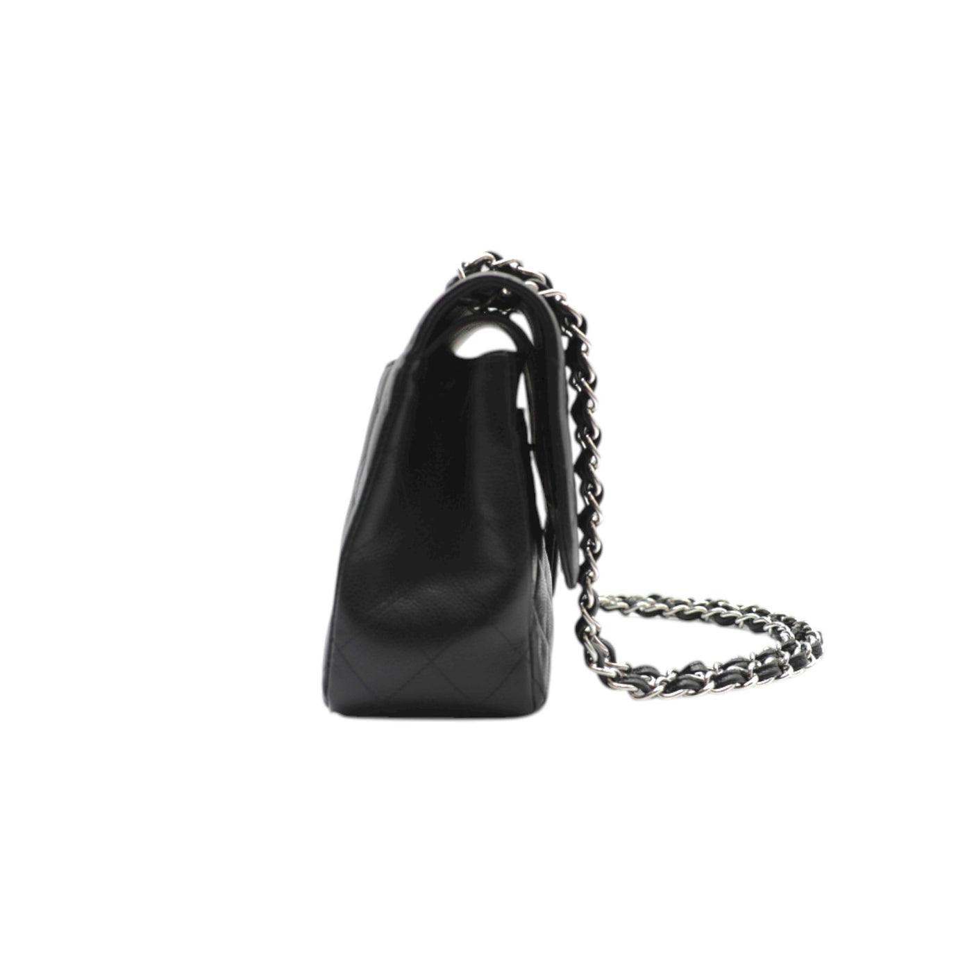 CHANEL Double Flap Caviar Leather Jumbo Shoulder Bag In Black