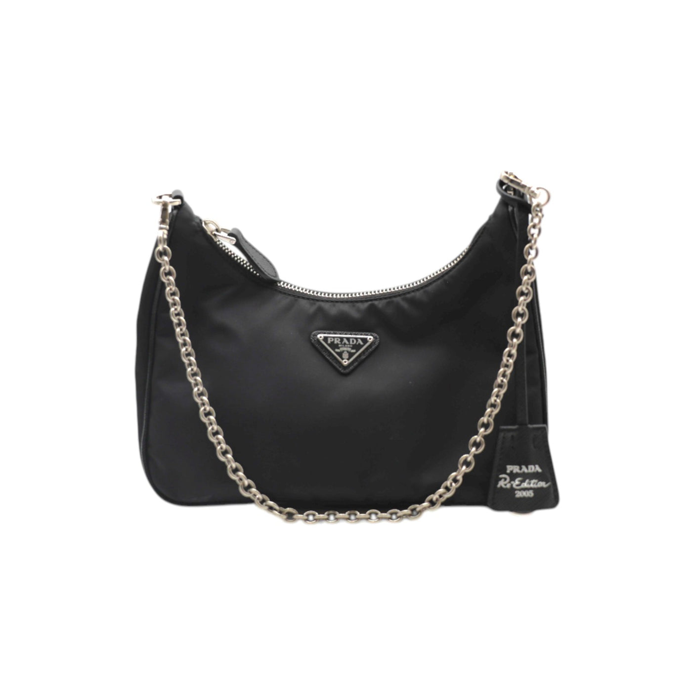 PRADA Saffiano Re-Edition Naylon Bag With Crossbody Strap In Black