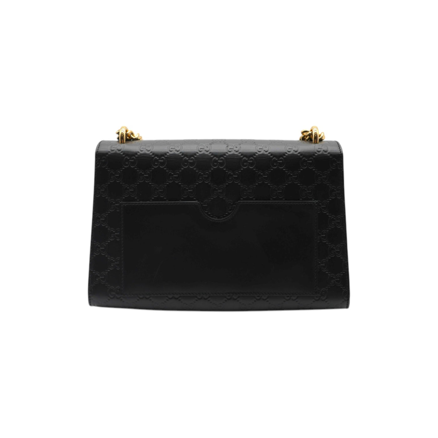 GUCCI Guccissima Leather Medium Padlock Shoulder Bag In Black