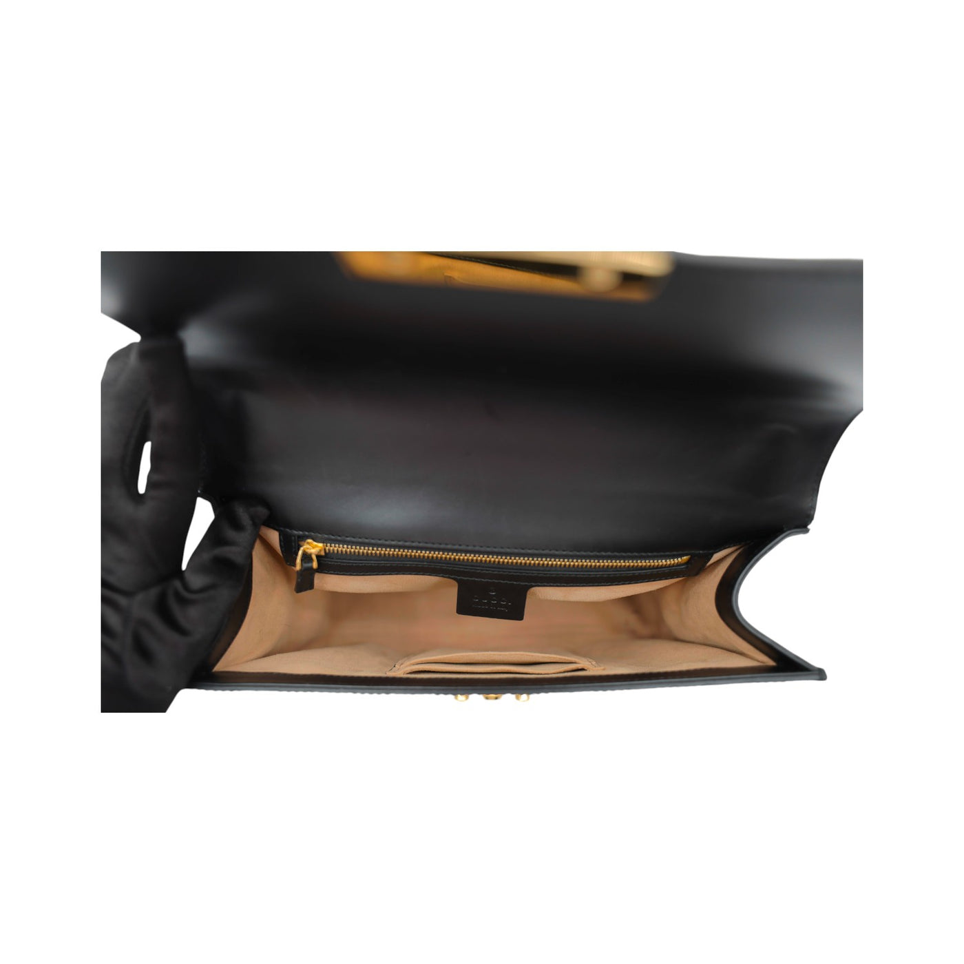 GUCCI Guccissima Leather Medium Padlock Shoulder Bag In Black