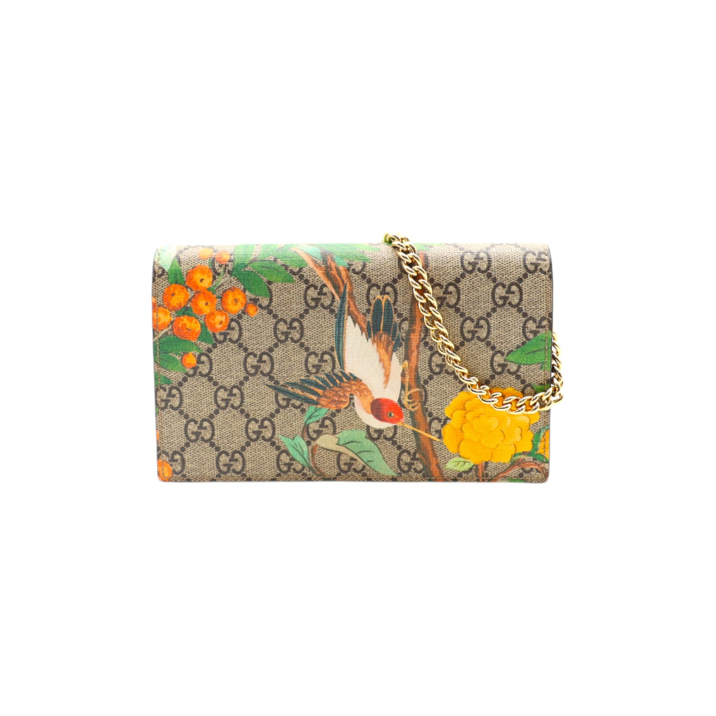 Gucci GG Supreme Monogram Tian Wallet On Chain
