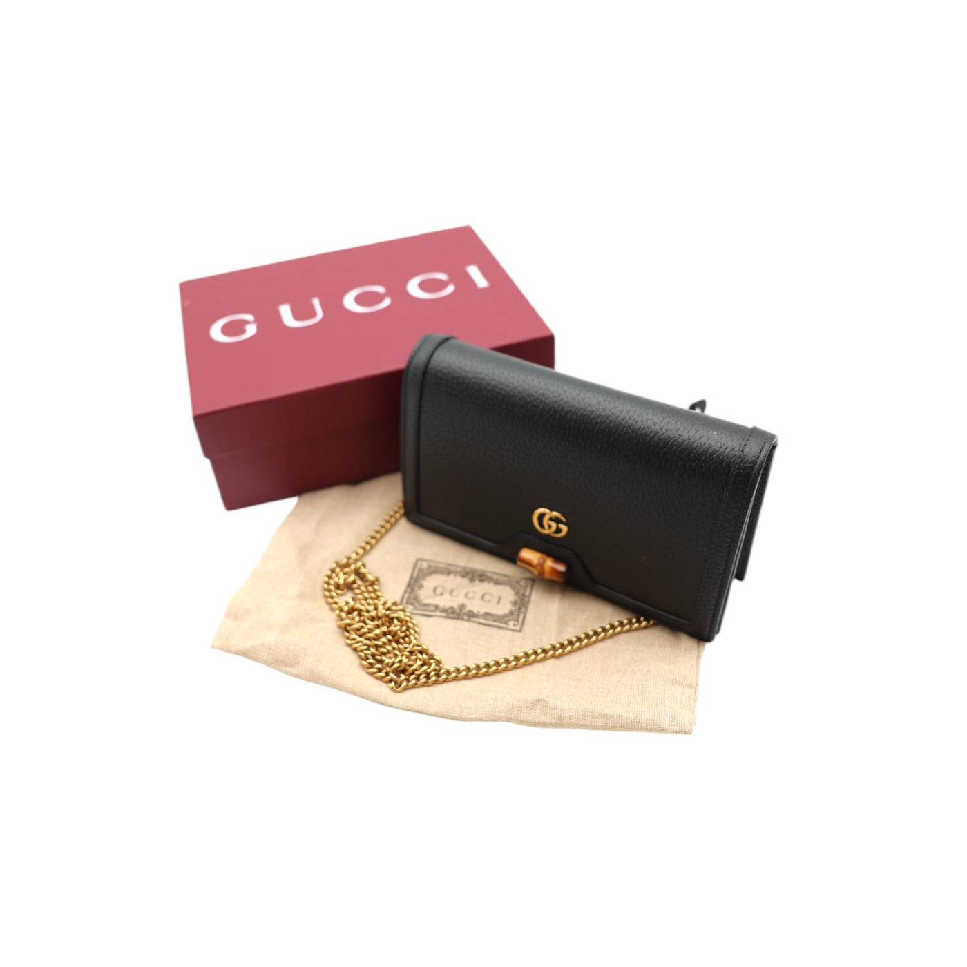 Gucci Diana Mini Chain Crossbody Bag In Black
