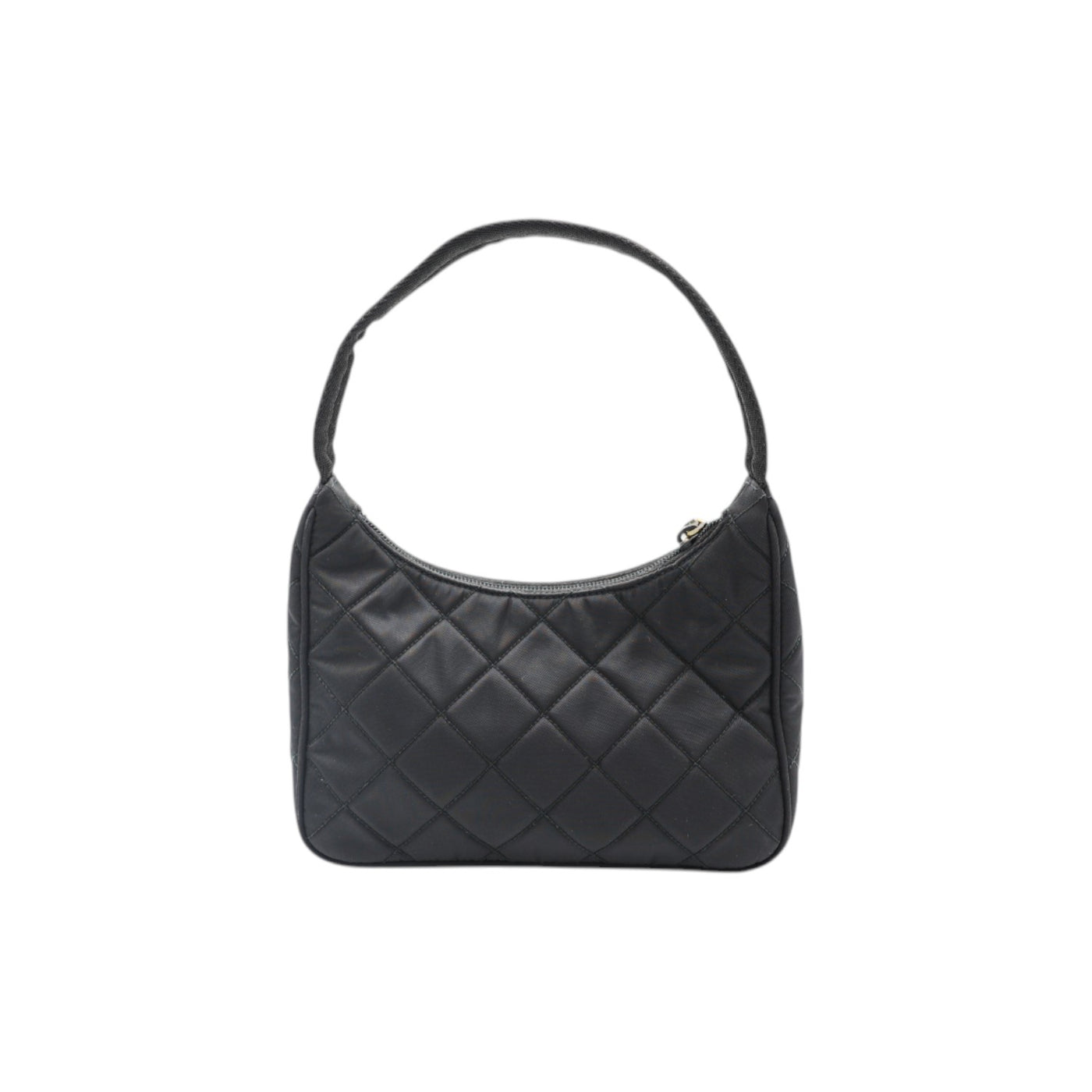 PRADA Tessuto Nylon Stitched Shoulder Bag In Black