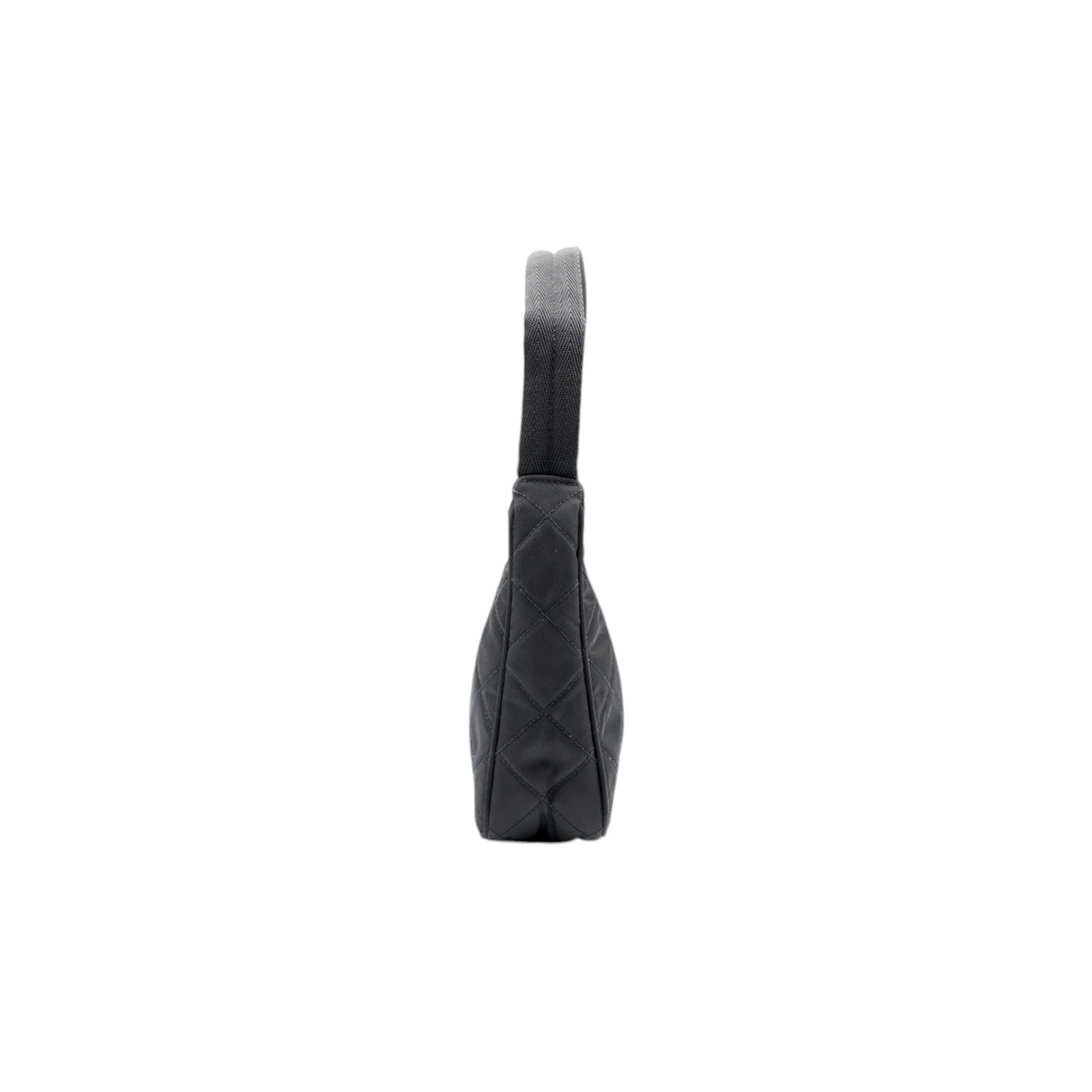 PRADA Tessuto Nylon Stitched Shoulder Bag In Black