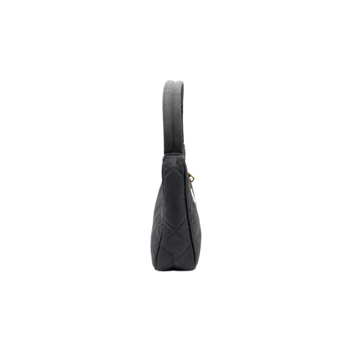 PRADA Tessuto Nylon Stitched Shoulder Bag In Black