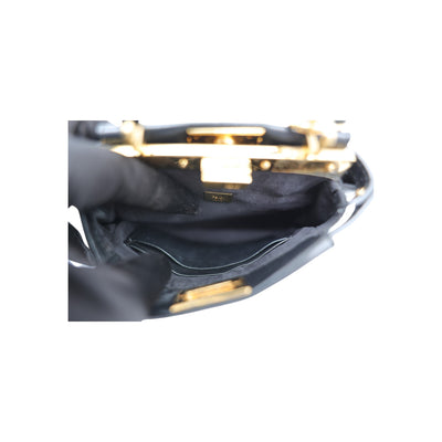 Fendi Mini Peekaboo Leather Bag In Black