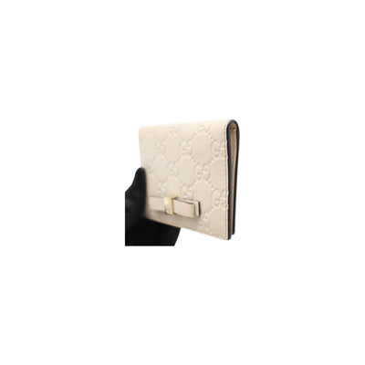 Gucci Guccissima Train Pass Card Case Wallet In Cream