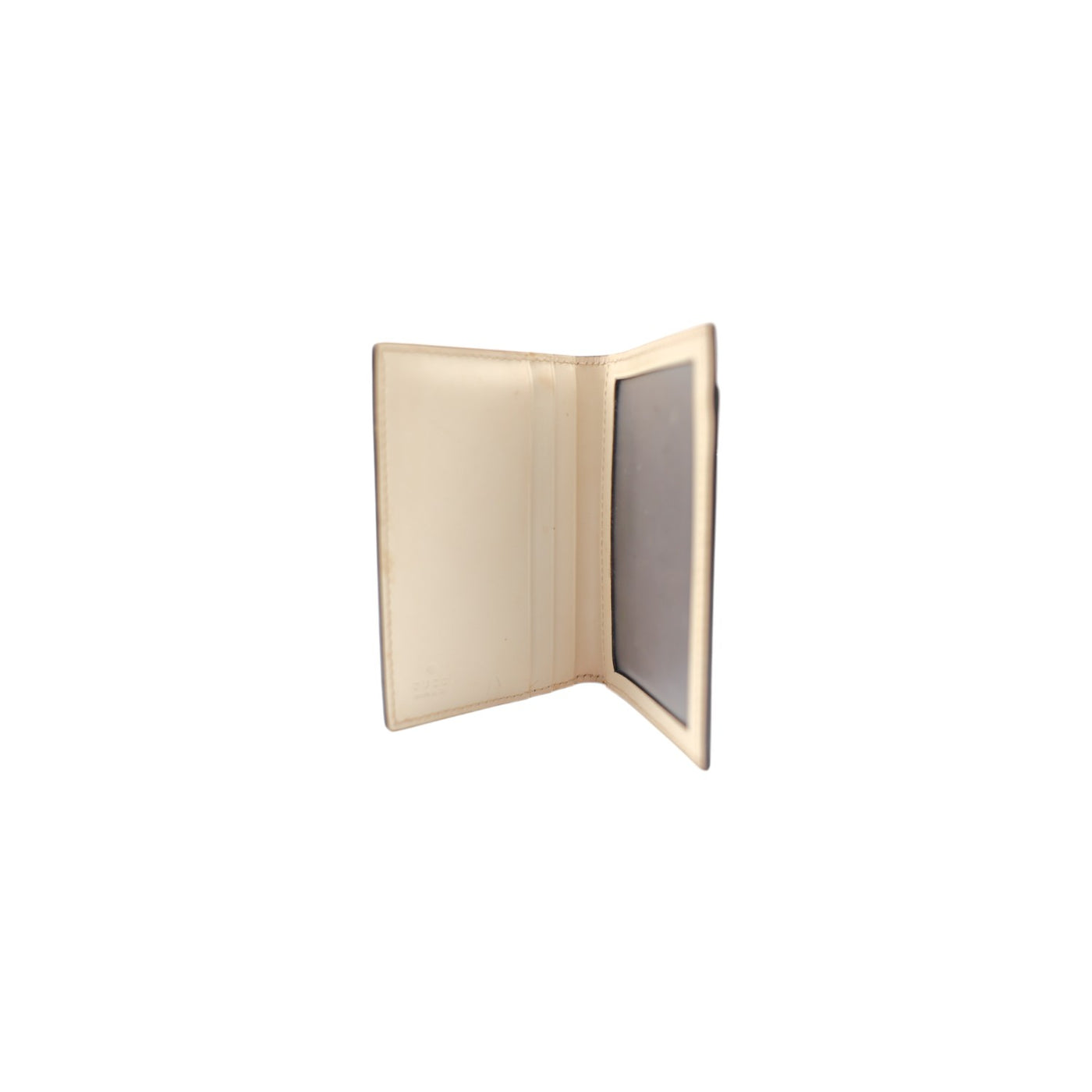 Gucci Guccissima Train Pass Card Case Wallet In Cream