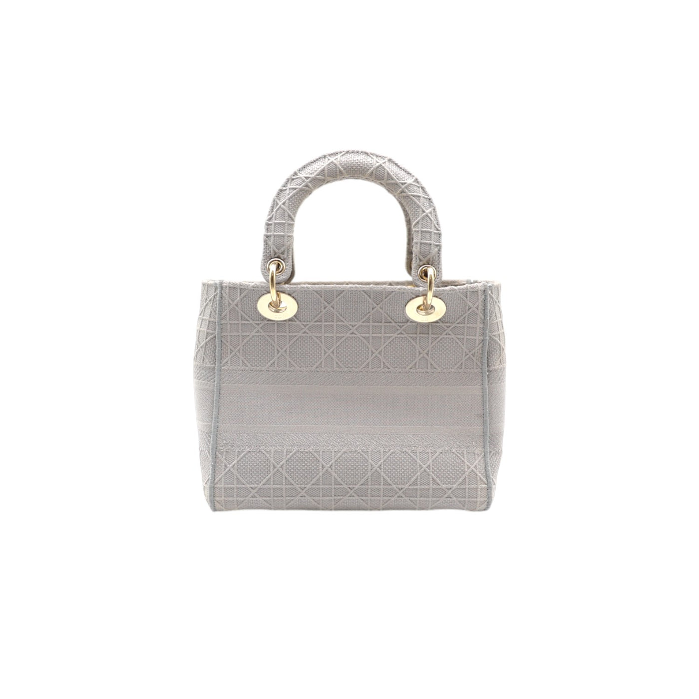 Christian Dior Lady Dior Medium Canvas Embroidered Bag In Grey