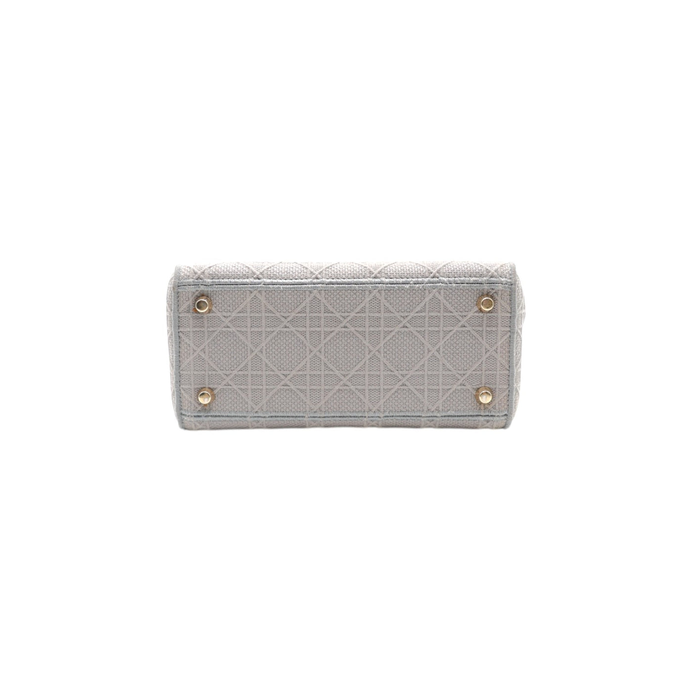 Christian Dior Lady Dior Medium Canvas Embroidered Bag In Grey