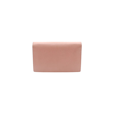 Gucci Dollar Calfskin Interlocking G Wallet On Chain In Pink