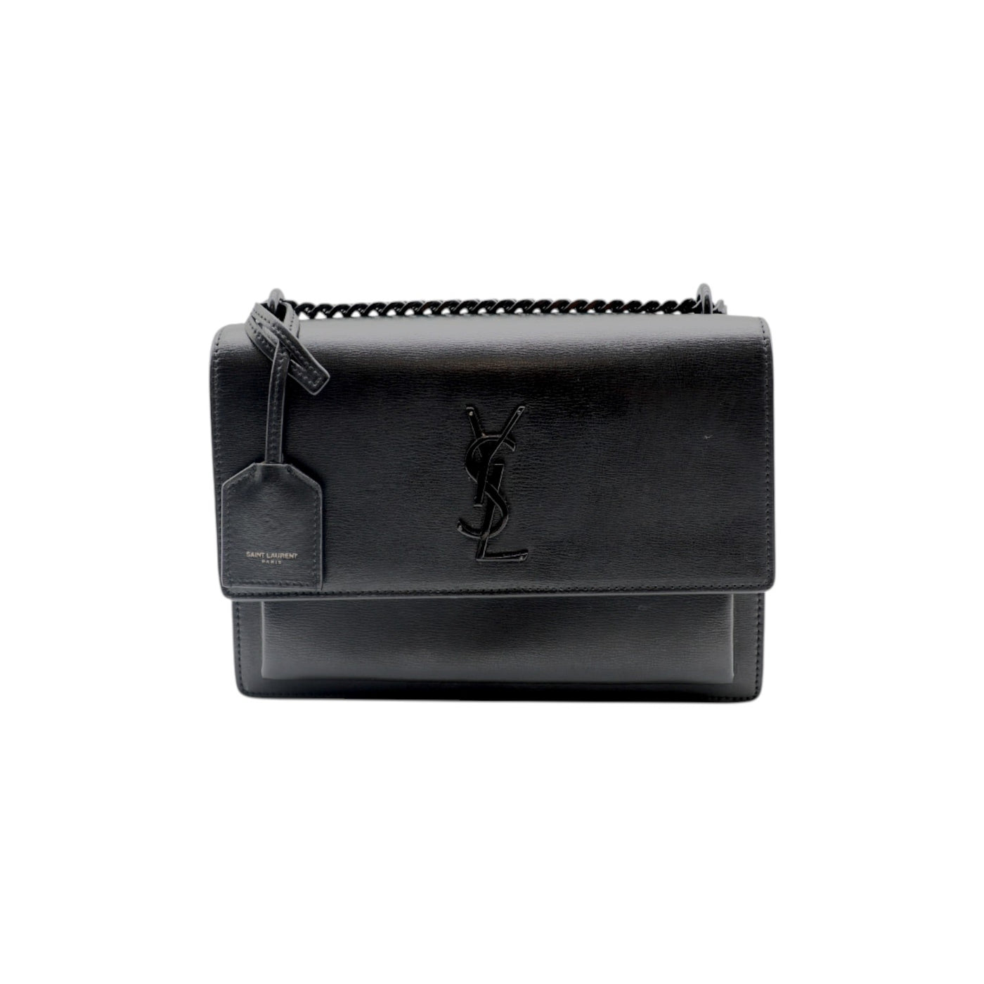 YSL Saint Laurent Monogram Monochrome Medium Sunset Bag In Black