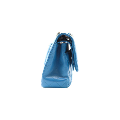 CHANEL Double Flap Jumbo Caviar Leather In Blue