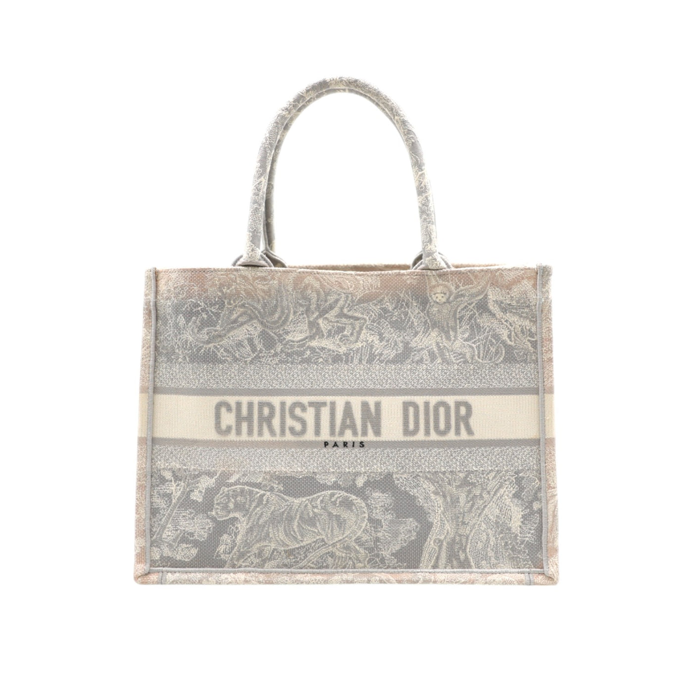 Christian Dior Toile De Jouy Medium Book Tote Bag In Grey