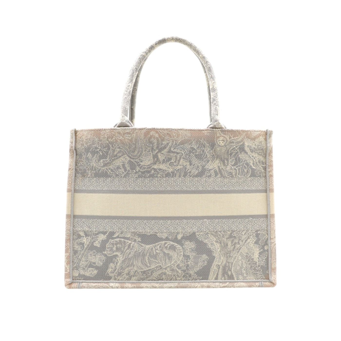 Christian Dior Toile De Jouy Medium Book Tote Bag In Grey
