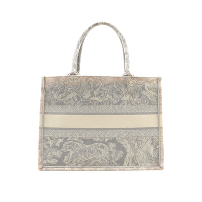 Christian Dior Toile De Jouy Medium Book Tote Bag In Grey