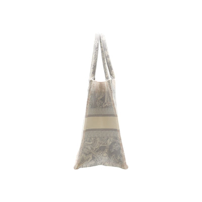 Christian Dior Toile De Jouy Medium Book Tote Bag In Grey
