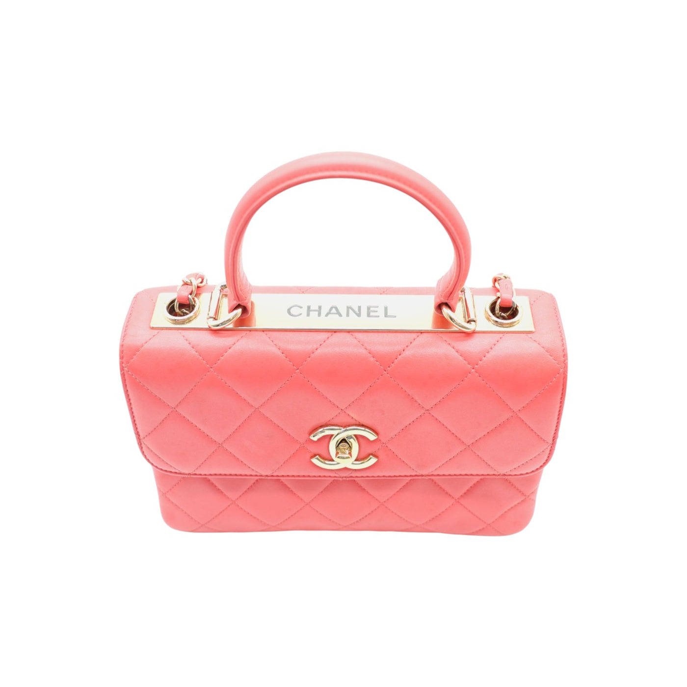 CHANEL Small Trendy CC Flap Lambskin Leather Handbag In Pink