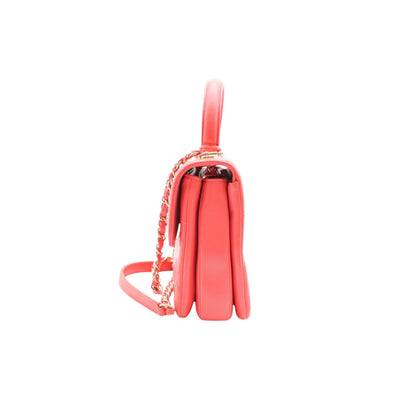 CHANEL Small Trendy CC Flap Lambskin Leather Handbag In Pink