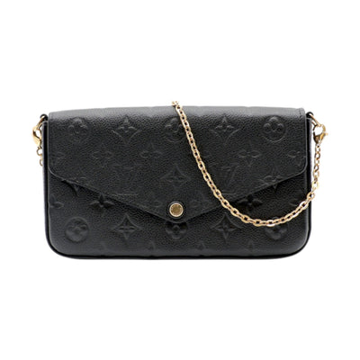Louis Vuitton Pochette Félicie Empreinte Leather Crossbody Bag In Black