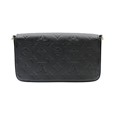Louis Vuitton Pochette Félicie Empreinte Leather Crossbody Bag In Black