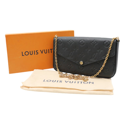 Louis Vuitton Pochette Félicie Empreinte Leather Crossbody Bag In Black