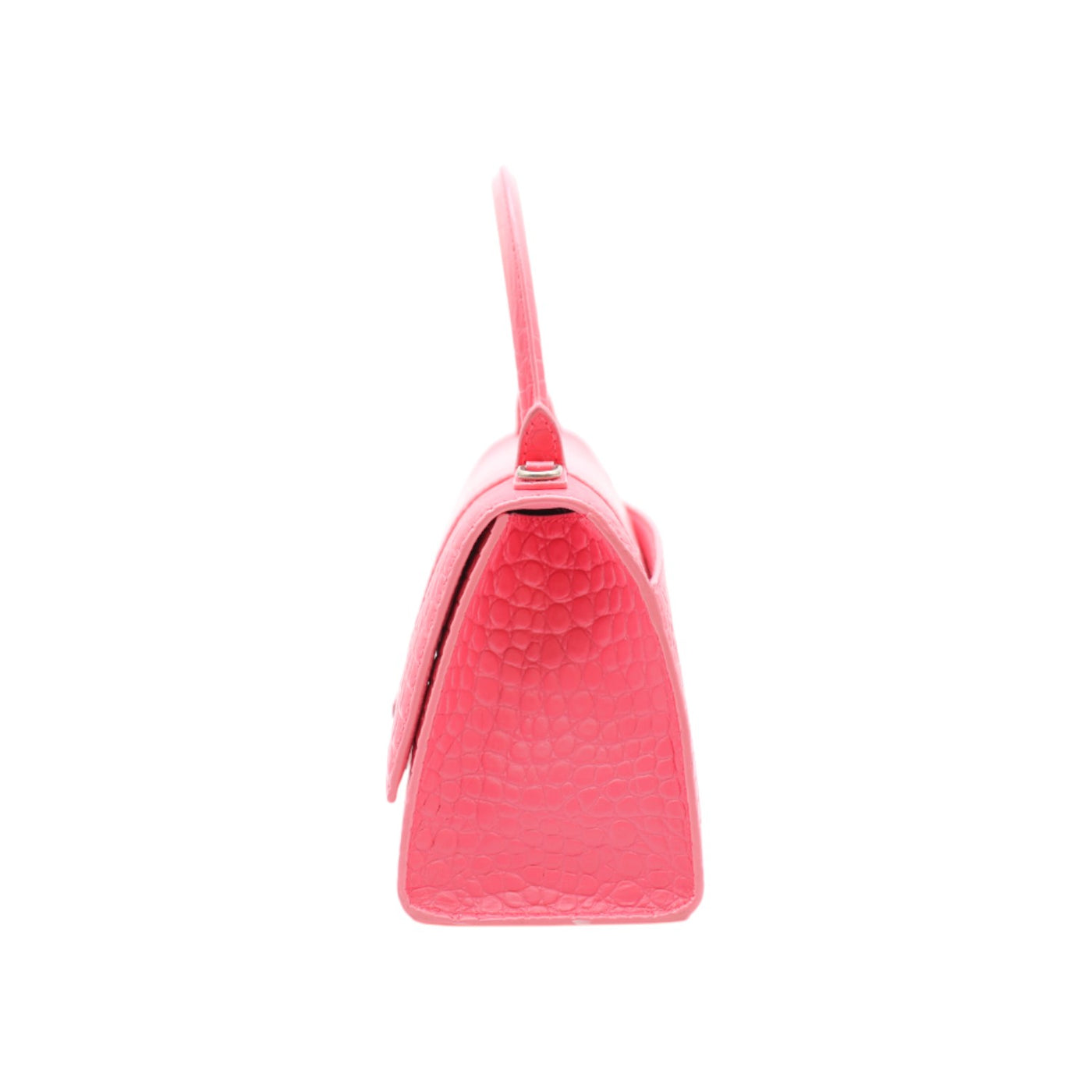 Balenciaga Hourglass Crocodile Embossed Leather Small Handbag In Pink