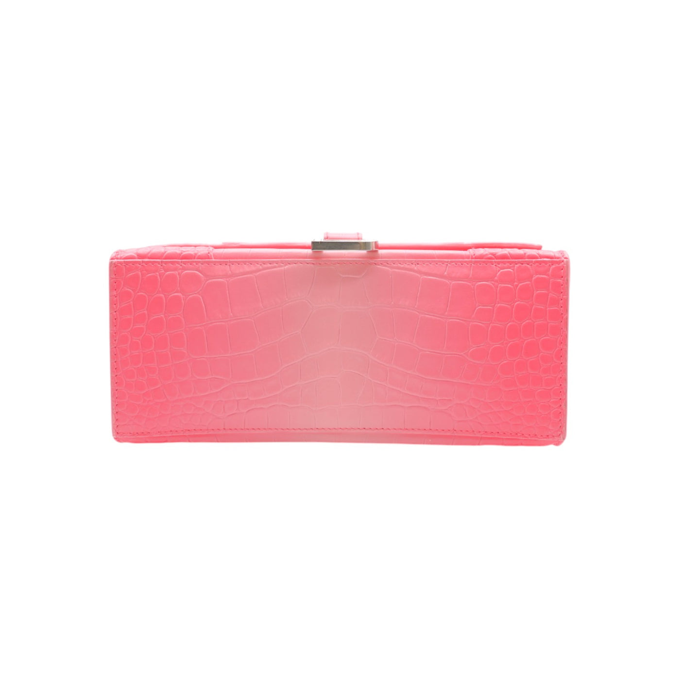 Balenciaga Hourglass Crocodile Embossed Leather Small Handbag In Pink
