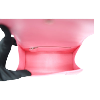 Balenciaga Hourglass Crocodile Embossed Leather Small Handbag In Pink