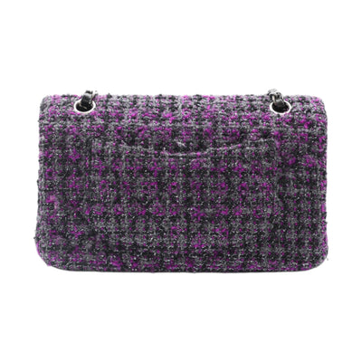 CHANEL Medium Double Flap Tweed Shoulder Bag In Purple