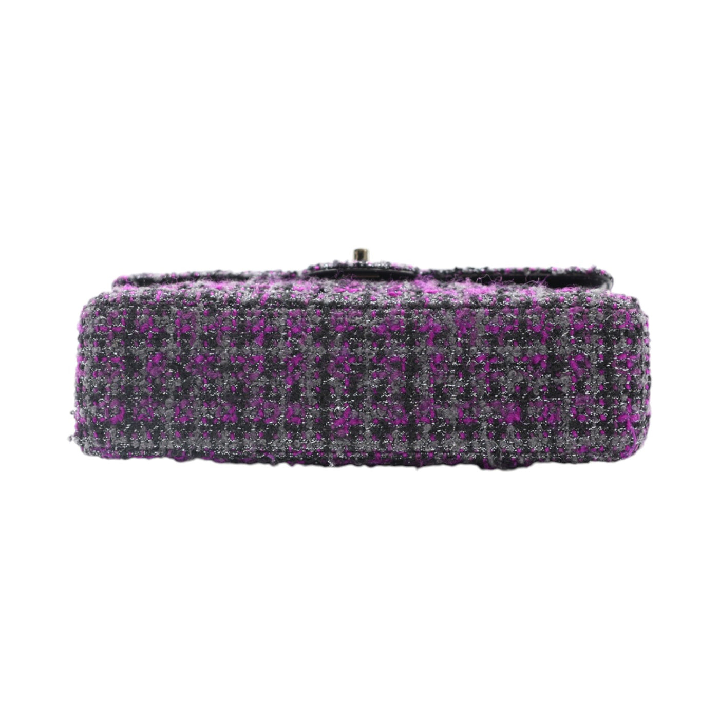 CHANEL Medium Double Flap Tweed Shoulder Bag In Purple