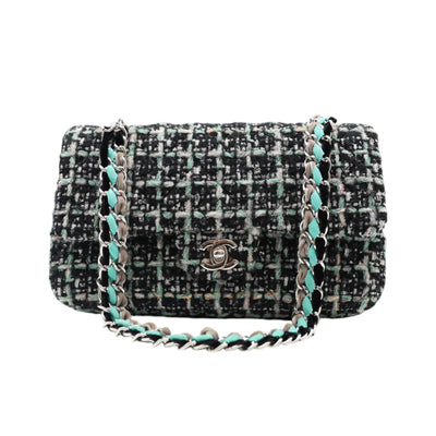 CHANEL Medium Double Flap Tweed Shoulder Bag