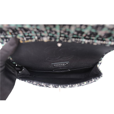 CHANEL Medium Double Flap Tweed Shoulder Bag