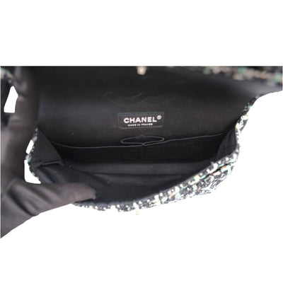 CHANEL Medium Double Flap Tweed Shoulder Bag