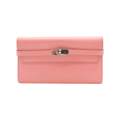 Hermès Kelly Longue Wallet In Pink Rose