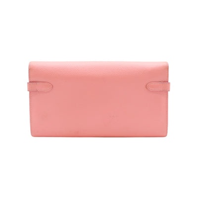 Hermès Kelly Longue Wallet In Pink Rose
