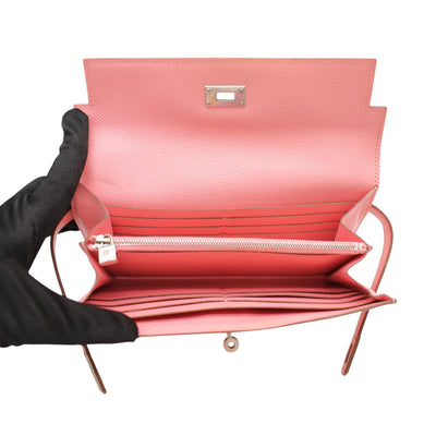 Hermès Kelly Longue Wallet In Pink Rose