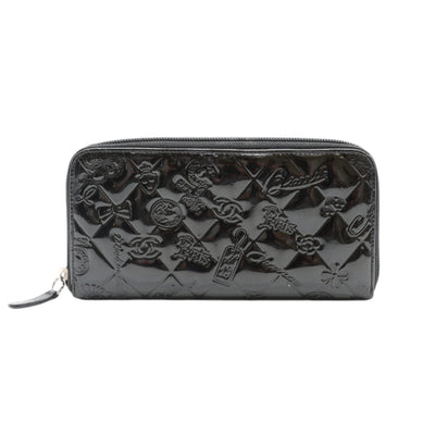 CHANEL Lucky Symbols Zip Around Wallet In Black