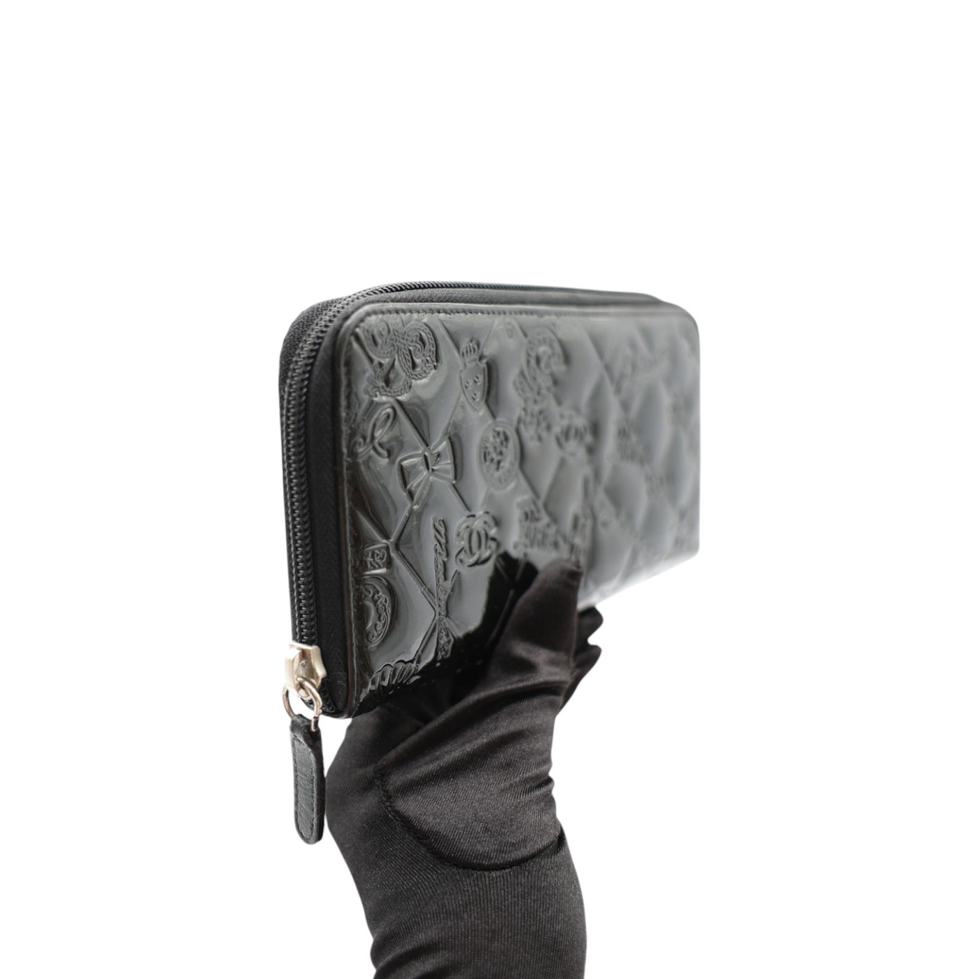 CHANEL Lucky Symbols Zip Around Wallet In Black