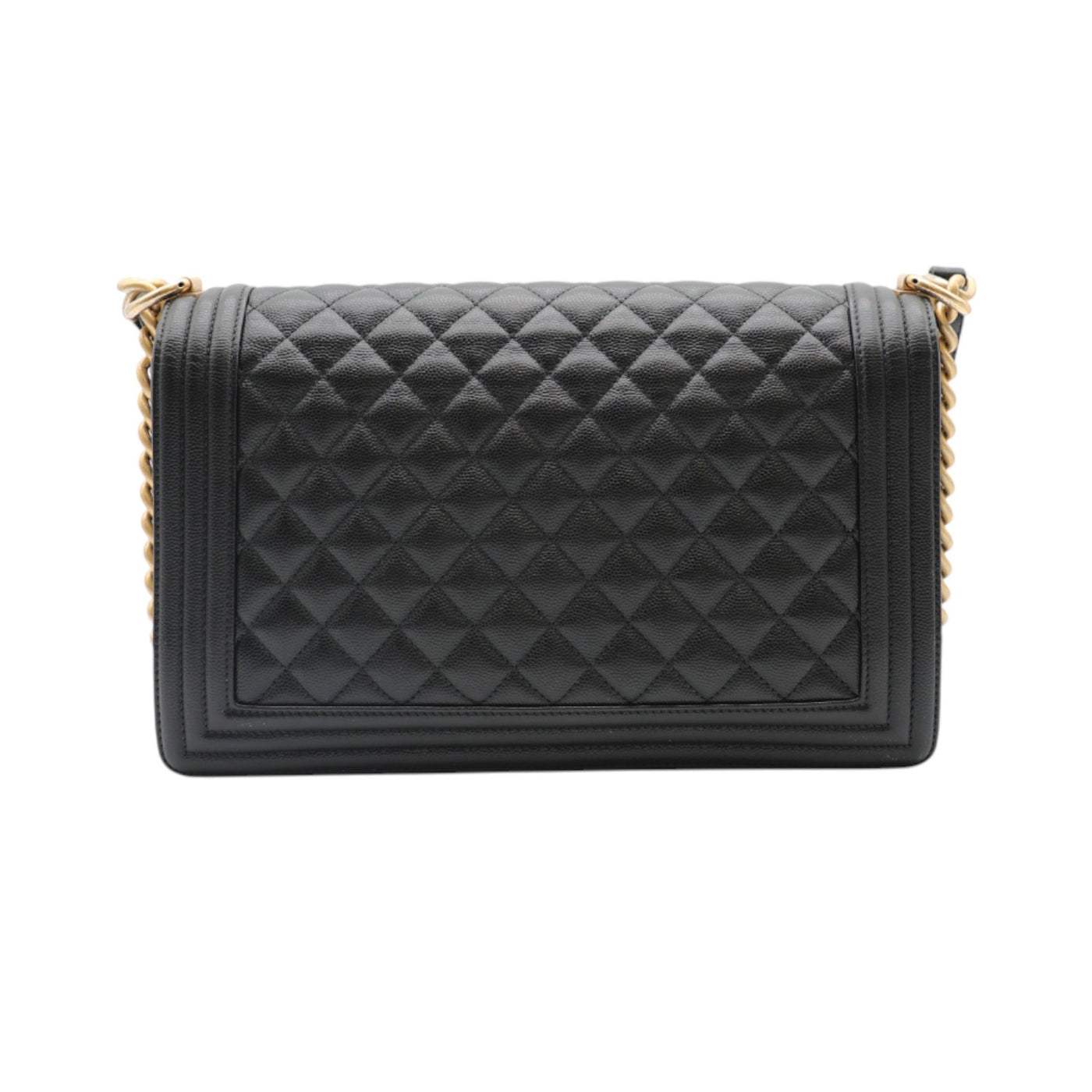 CHANEL Boy New Medium Caviar In Black And Gold Hardware
