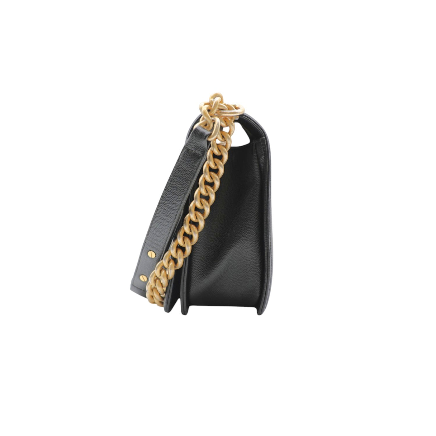 CHANEL Boy New Medium Caviar In Black And Gold Hardware