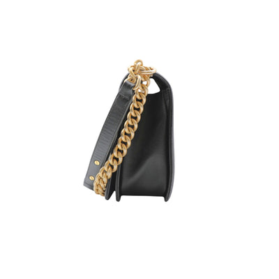 CHANEL Boy New Medium Caviar In Black And Gold Hardware