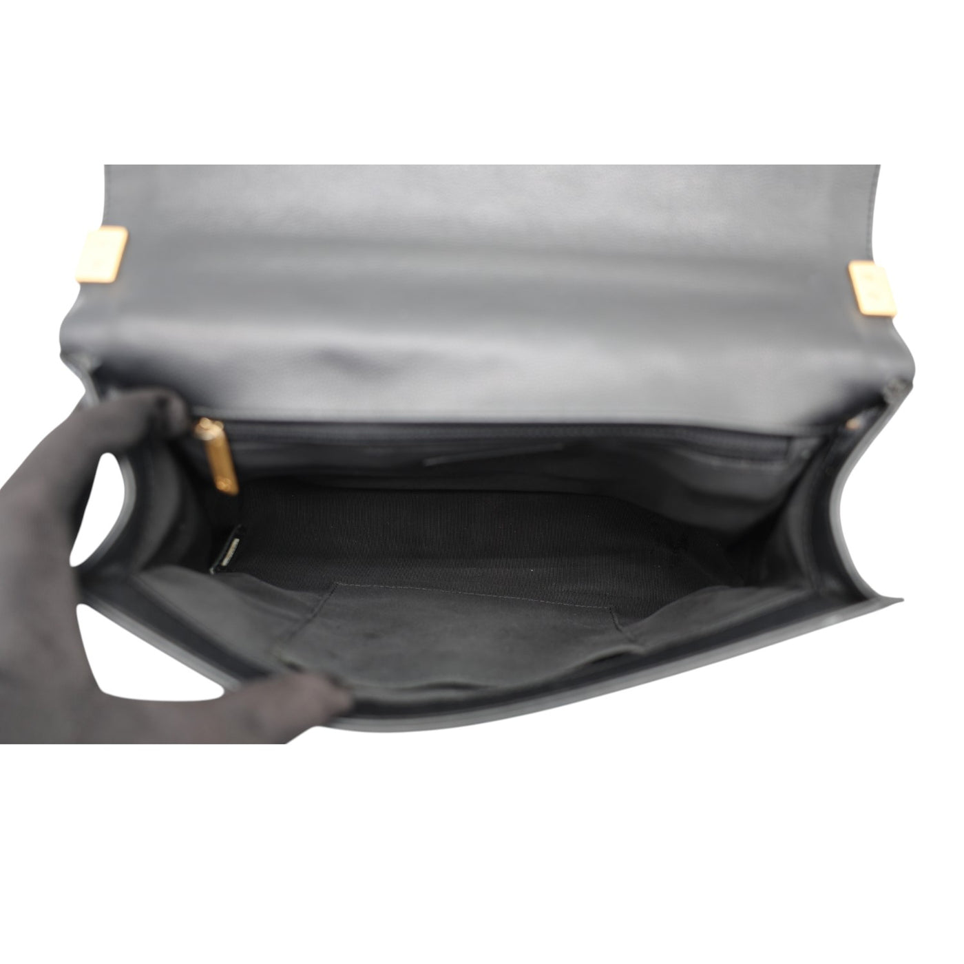 CHANEL Boy New Medium Caviar In Black And Gold Hardware