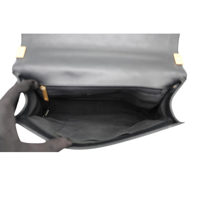 CHANEL Boy New Medium Caviar In Black And Gold Hardware