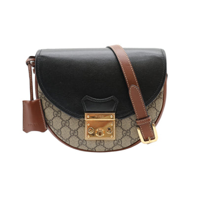 Gucci GG Supreme Padlock Saddle Crossbody Bag