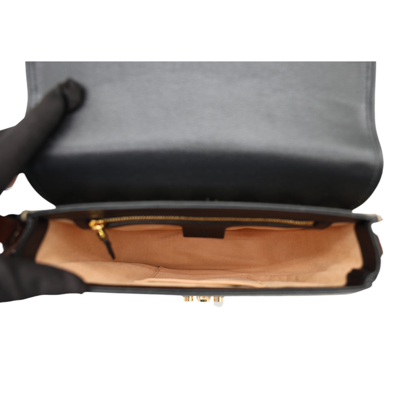 Gucci GG Supreme Padlock Saddle Crossbody Bag