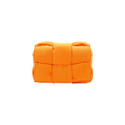 Bottega Veneta Padded Mini Candy Cassette Nylon Crossbody Bag In Orange